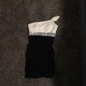 Black and white homecoming dress